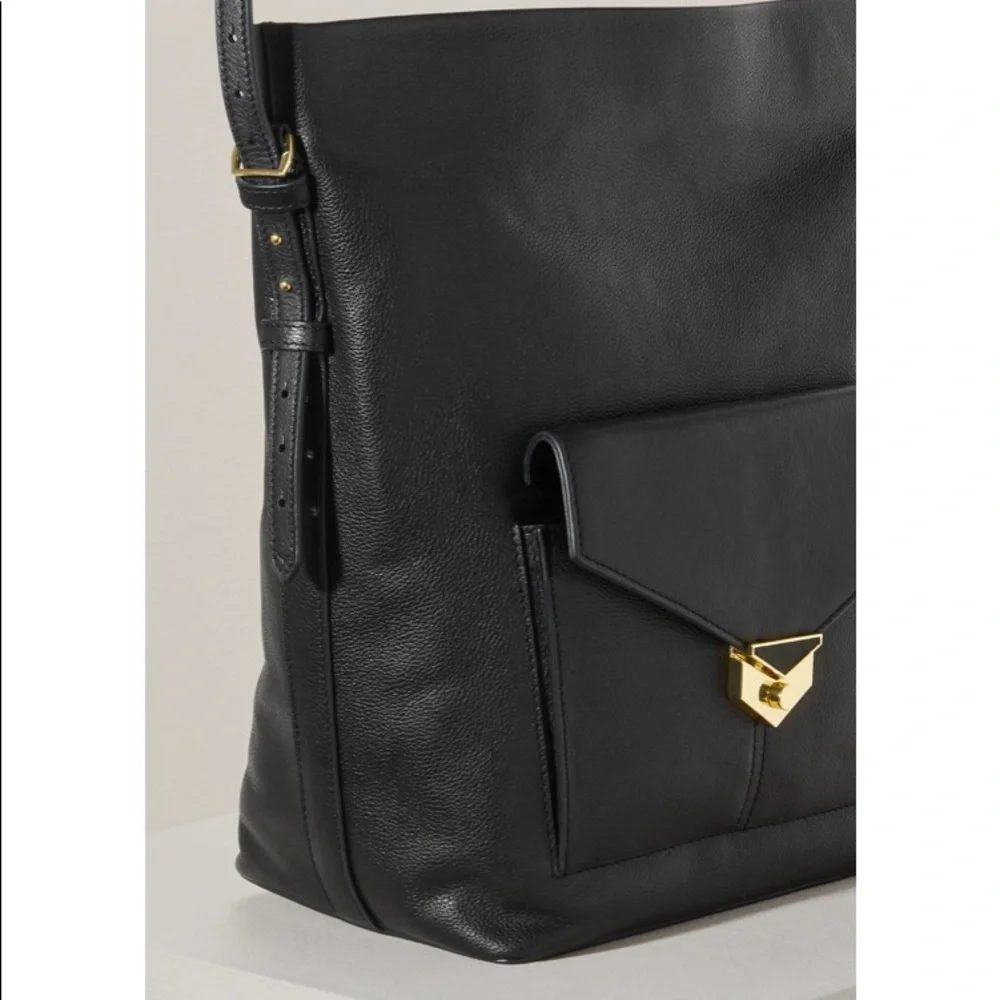 Stella & Dot | Black Leather Covet Bucket Bag - Picture 7 of 12
